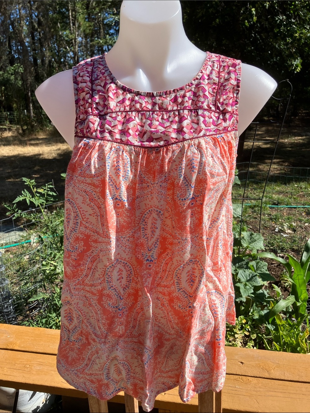 Umgee USA Boho loose fit tank M